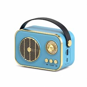 M4 Bluetooth 5.2 USB & TF Kart FM Radyo Mavi