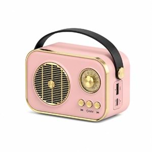 M4 Bluetooth 5.2 USB & TF Kart FM Radyo Pembe