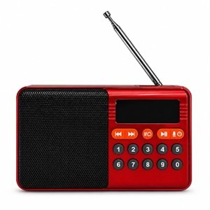 YSF-006BT Mini Taşınabilir FM Radyo Kırmızı