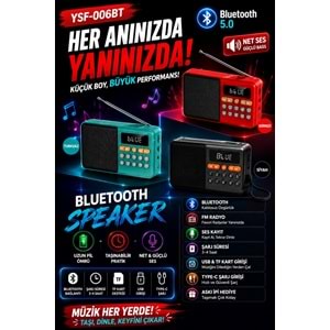 YSF-006BT Mini Taşınabilir FM Radyo Mavi
