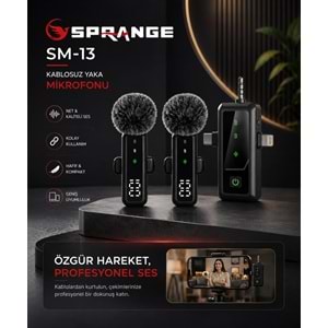 SPRANGE SM-13 3IN1 Kablosuz Yaka Mikrofonu