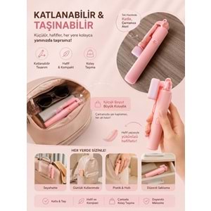 H1S Bluetooth Kumandalı Selfie Çubuğu ve Tripod Pembe