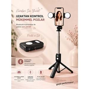 B11S Bluetooth Kumandalı Selfie Çubuğu ve Tripod Siyah