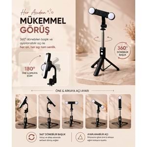 B11S Bluetooth Kumandalı Selfie Çubuğu ve Tripod Siyah
