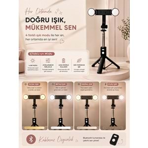 B11S Bluetooth Kumandalı Selfie Çubuğu ve Tripod Siyah