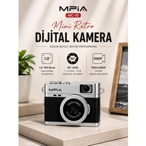 MPIA MC-10 Mini Retro Dijital TF Kartlı Kamera Siyah