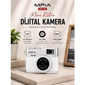 MPIA MC-10 Mini Retro Dijital TF Kartlı Kamera Beyaz