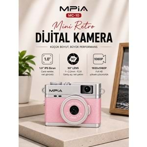 MPIA MC-10 Mini Retro Dijital TF Kartlı Kamera Pembe