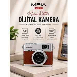 MPIA MC-10 Mini Retro Dijital TF Kartlı Kamera Kahverengi