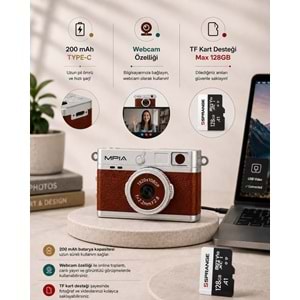 MPIA MC-10 Mini Retro Dijital TF Kartlı Kamera Kahverengi