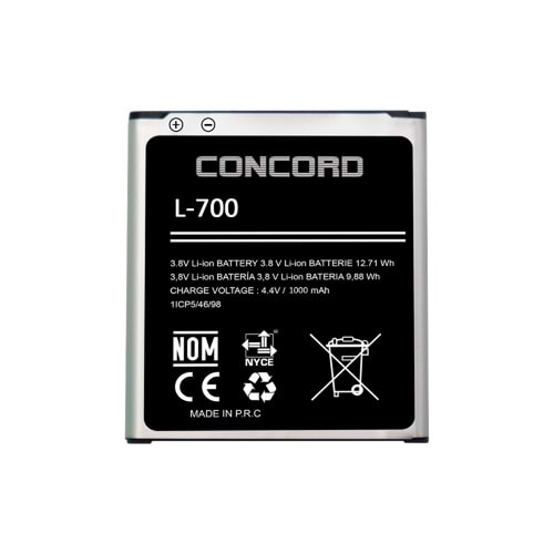 Concord C-1017 L-700 Hıgh Cap.2024 Battery