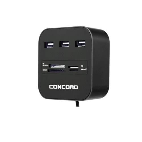 Concord C-847 Usb Hub 2.0+Card Reader Siyah