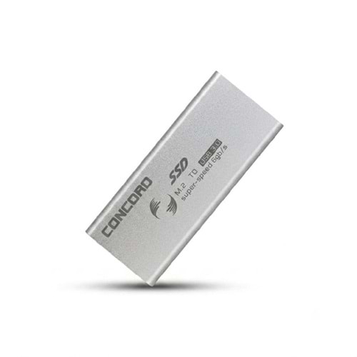 CONCORD C-898 NGFF SATA M.2 SSD Uyumlu SSD Kutu Alüminyum Kasa Silver