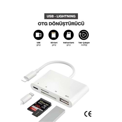 CONCORD BYL-108L USB 2.0 Lightning OTG Dönüştürücü