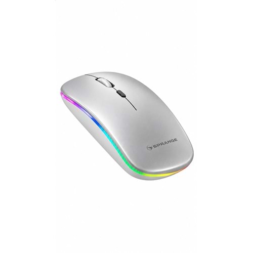 SPRANGE SR-M1 Kablosuz & Bluetooth Şarjlı Mouse Silver