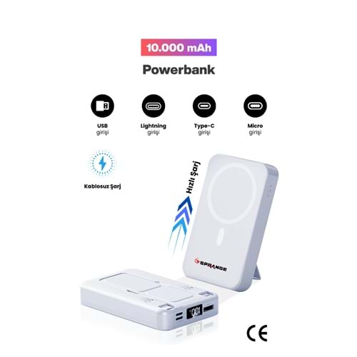 SPRANGE SR-P26M 10000 mAh Powerbank Beyaz