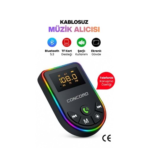 CONCORD C-6010 Bluetooth / TF & Aux - FM Transmitter Mp3 Player