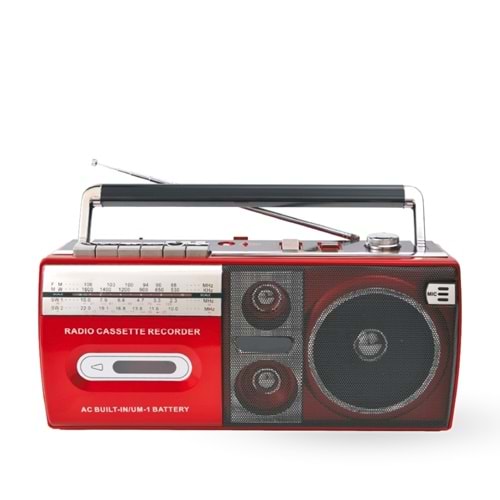 SPRANGE SR-28W Bt/Fm/Usb Kaset Çalar Kırmızı