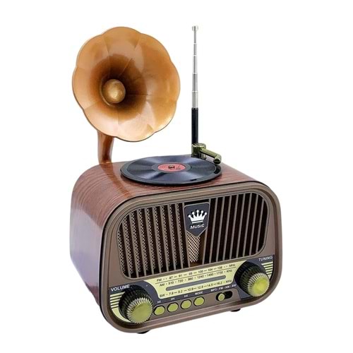 MD-1319BT Bt/Usb & TF & Aux Nostaljik Gramafon Radyo