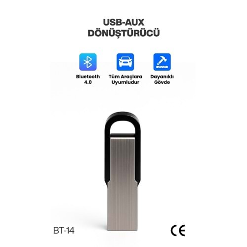 CONCORD BT-14 Araç Teyp Bluetooth Çevirici | USB Dönüştürücü