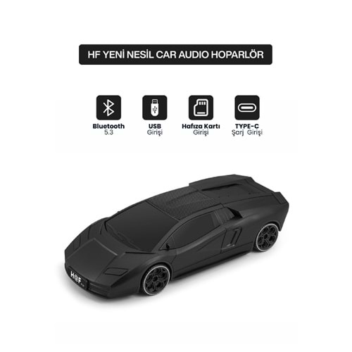 HF-F121 Model Araba Görünümlü Hoparlör Siyah