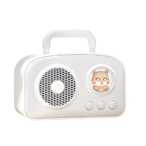 C-270 Sevimli Tasarım Taşınabilir Bluetooth Hoparlör Beyaz