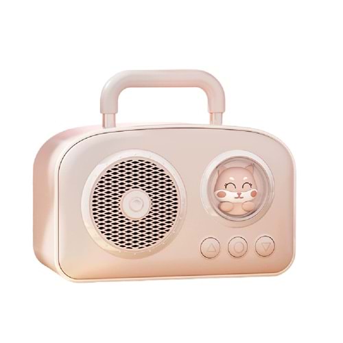 C-270 Sevimli Tasarım & Taşınabilir / Radyolu Bluetooth Hoparlör Pembe