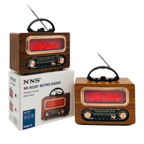 NS-902BT Bt/Fm/Usb Alev & Şömine Efektli Nostalji Radyo