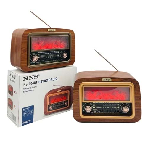 NS-904BT Bt/Fm/Usb Alev & Şömine Efektli Nostalji Radyo