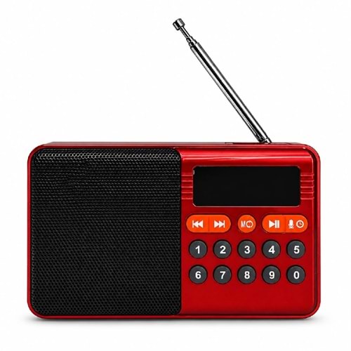 YSF-006BT Mini Taşınabilir FM Radyo Kırmızı