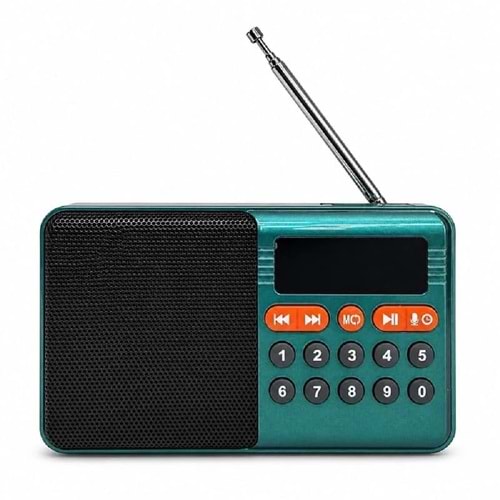 YSF-006BT Mini Taşınabilir FM Radyo Petrol Yeşili