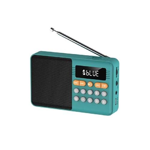 YSF-006BT Mini Taşınabilir FM Radyo Mavi