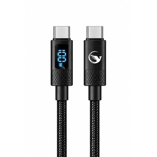 SPRANGE SR-15 100W 5A Type-C Data ve Şarj Kablosu Siyah