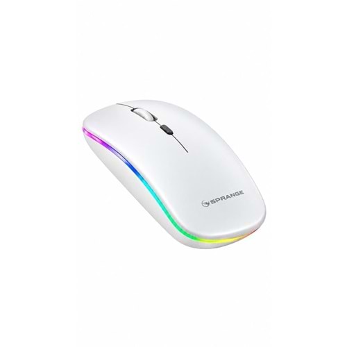 SPRANGE SR-M1 Kablosuz & Bluetooth Şarjlı Mouse Beyaz