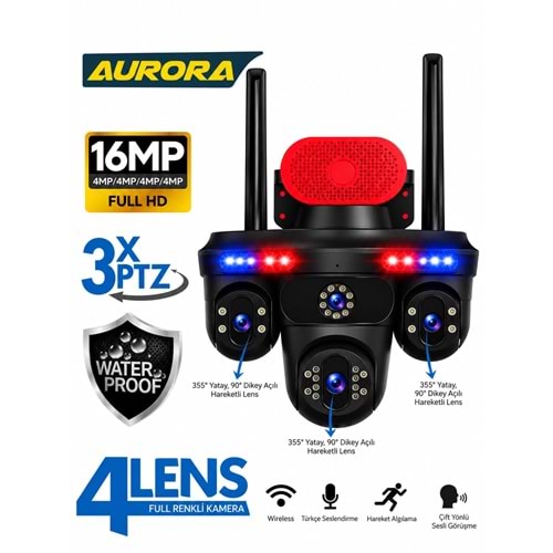 MPIA AURORA 16 MP 4 LENS 3*PTZ Wi-Fi Kamera