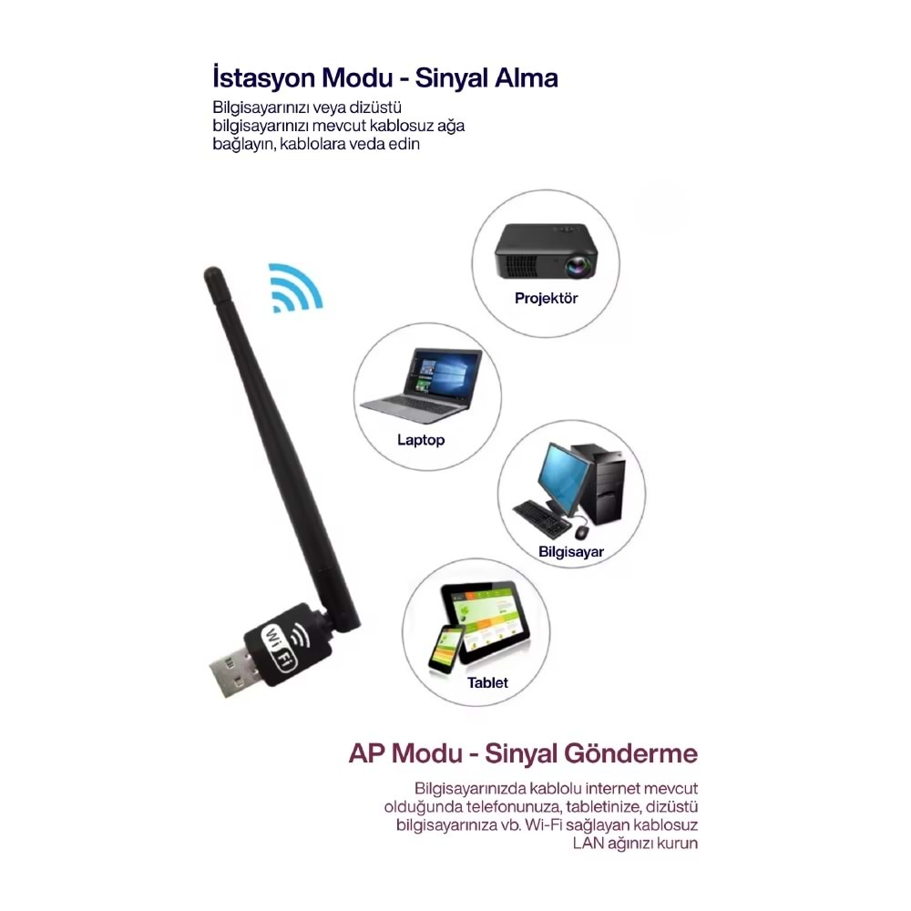 CONCORD W-3 600 Mbps Wi-Fi Adaptör