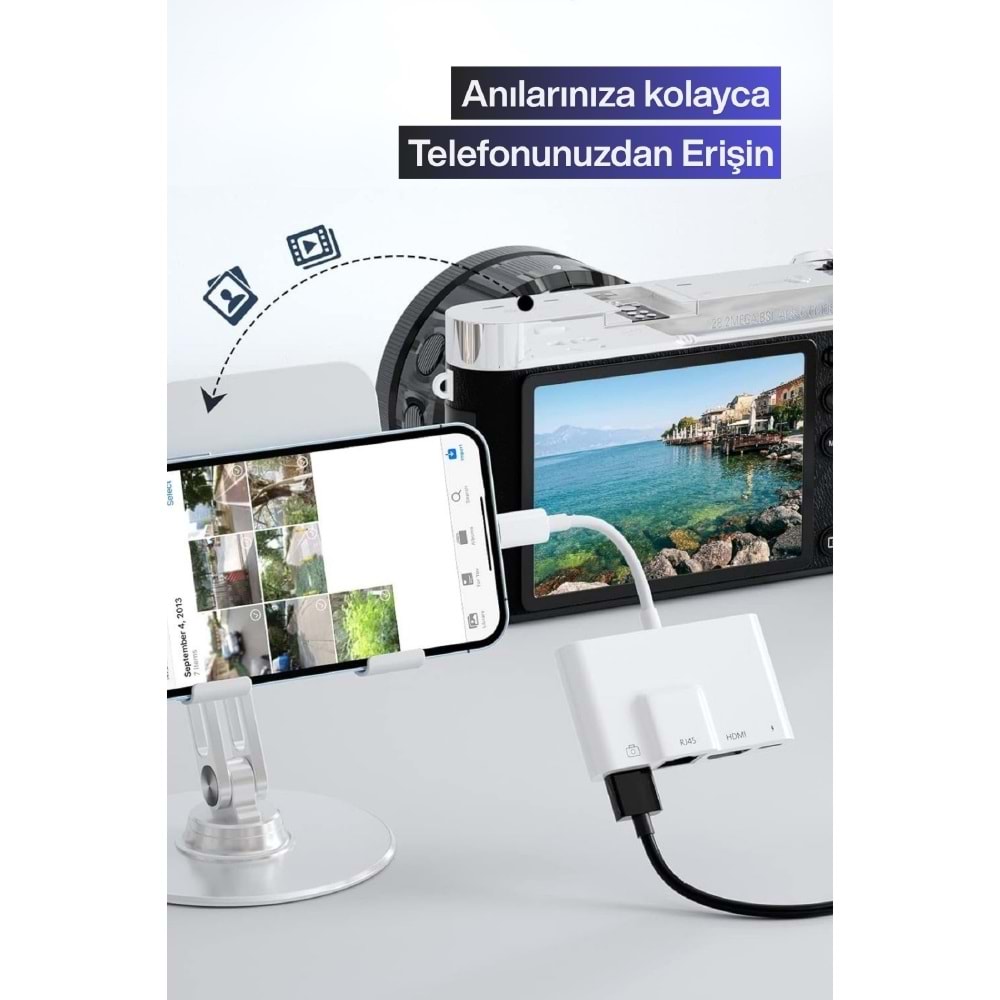 CONCORD BYL-022 Lightning RJ45 HDMI OTG Dönüştürücü