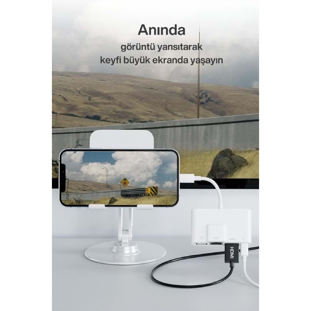 CONCORD BYL-022 Lightning RJ45 HDMI OTG Dönüştürücü