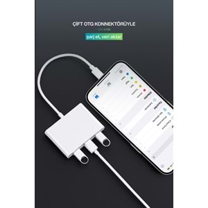 CONCORD JH-0511 Çift USB Bağlantı Lightning OTG Dönüştürücü