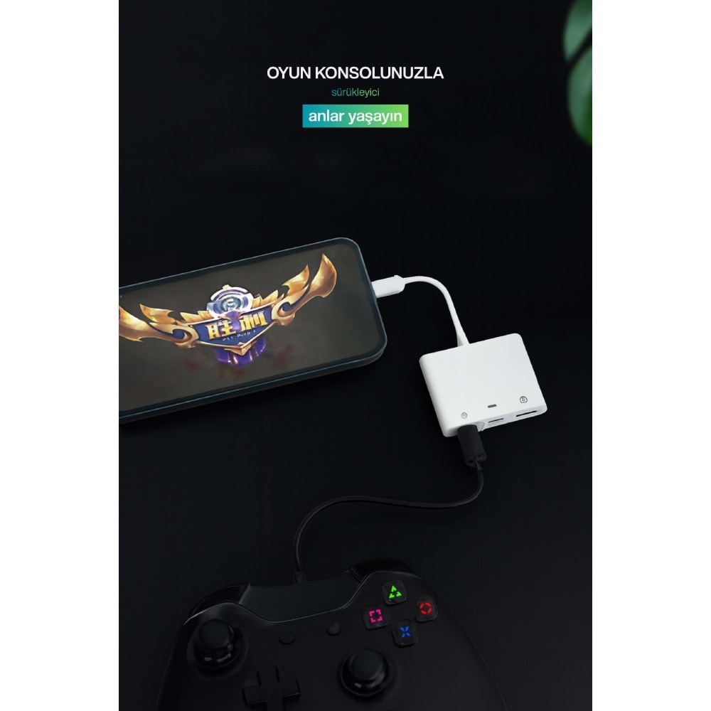 CONCORD JH-0511 Çift USB Bağlantı Lightning OTG Dönüştürücü