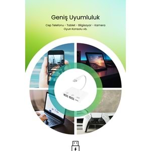 CONCORD JH-0511 Çift USB Bağlantı Lightning OTG Dönüştürücü