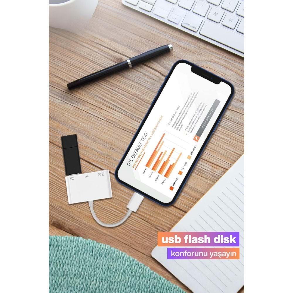 CONCORD JH-0512 USB 2.0 Lightning OTG Dönüştürücü