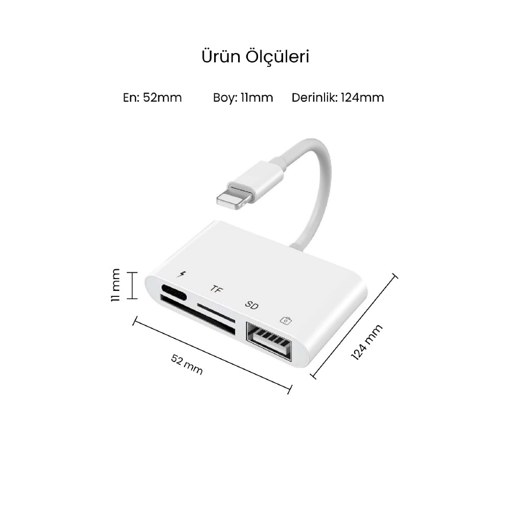 CONCORD JH-0512 USB 2.0 Lightning OTG Dönüştürücü