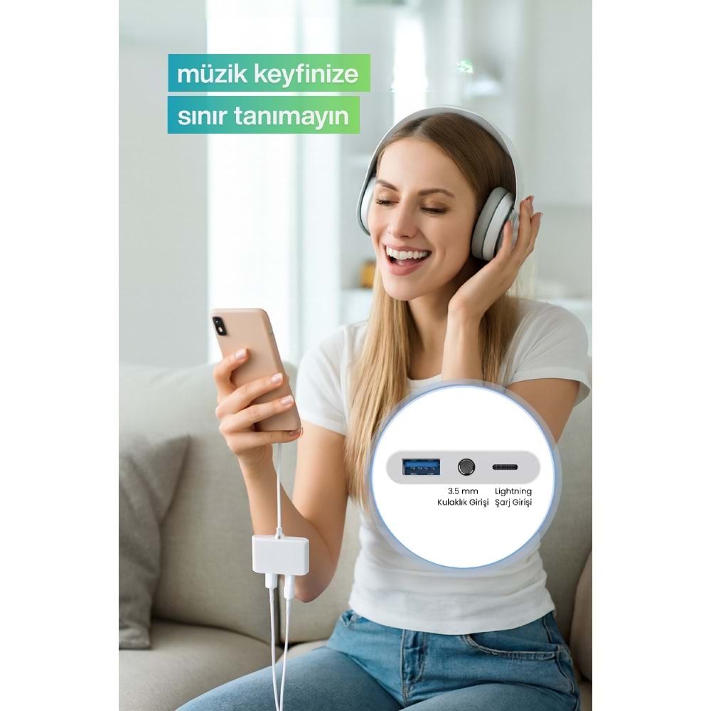 CONCORD JH-0513 USB 2.0 Lightning OTG Dönüştürücü