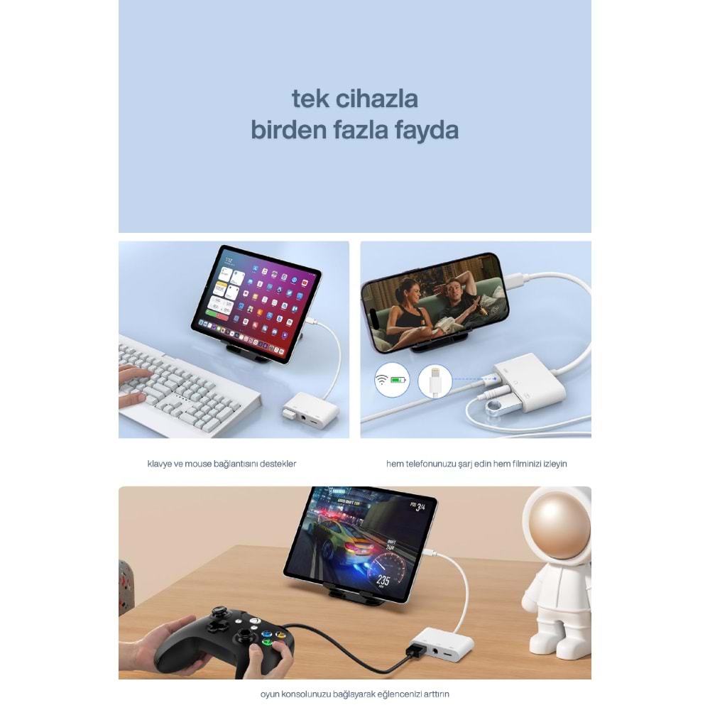 CONCORD JH-0513 USB 2.0 Lightning OTG Dönüştürücü