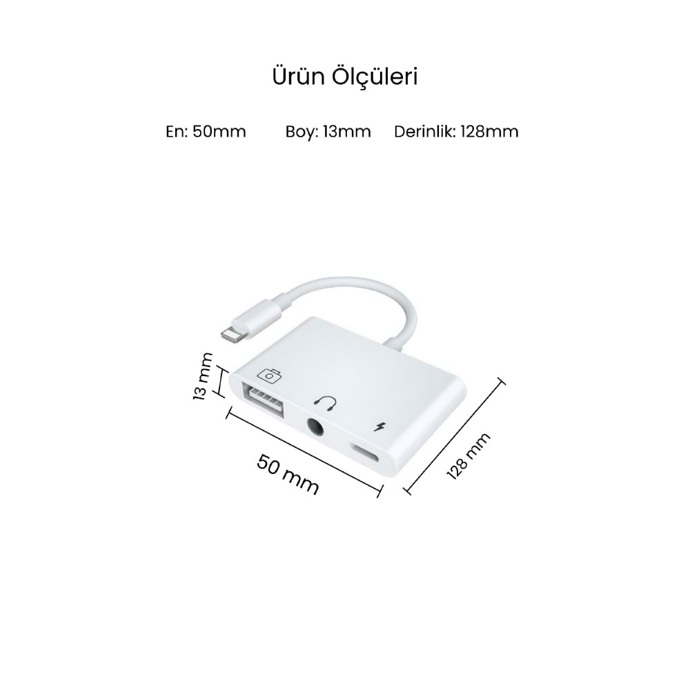 CONCORD JH-0513 USB 2.0 Lightning OTG Dönüştürücü