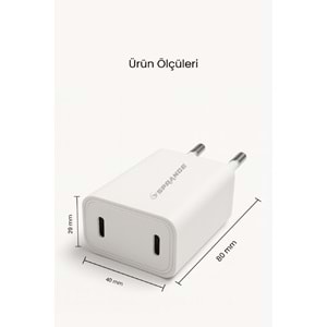 SPRANGE PLT-27 27W USB-L / USB-C PD Şarj Başlık Lightning – USB-C Data & Şarj Kablo