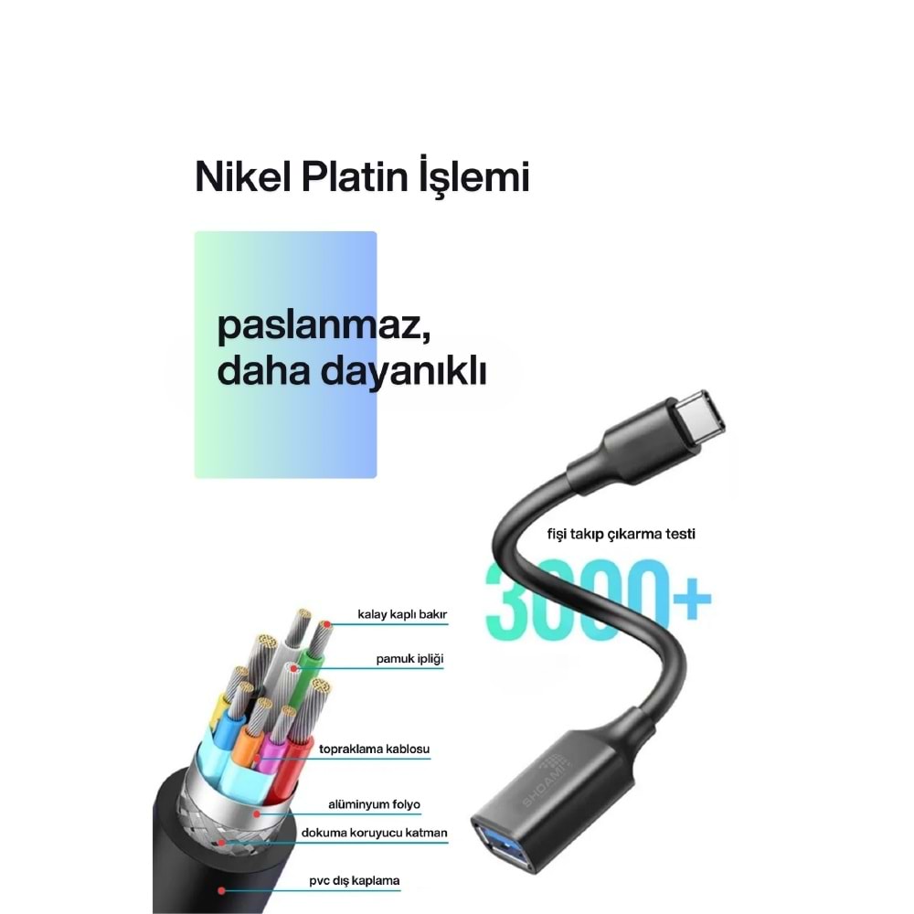 SHOAMI SH-013 USB 3.0 Type-C To USB OTG Dönüştürücü Kablo