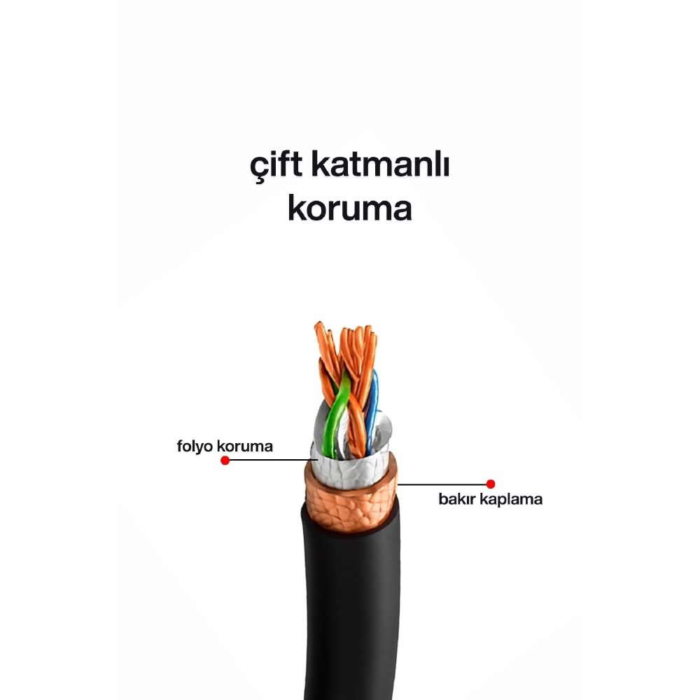 MPIA NC-1 OFC 305 Metre / 0.57mm CAT6 FTP Çift Katmanlı Dış Ortam İnternet Kablosu