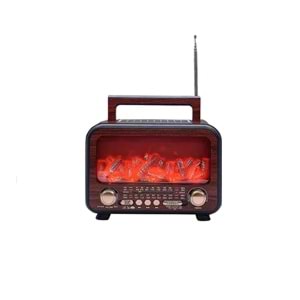 FP-2393S Bt/Fm/Usb Alev & Şömine Efektli Solar Enerjili Nostalji Radyo
